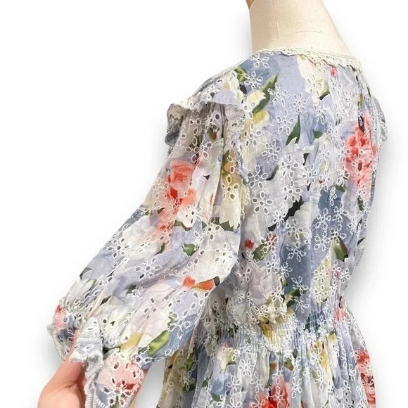 NWT Gipsy Queen NJ Couture Paris Anthropologie Embroidered Eyelet Mini Dress S - Picture 5 of 11